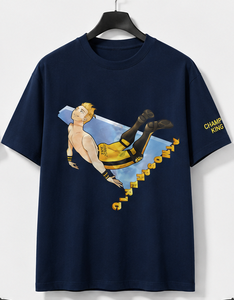 T-shirt à manches courtes bleu marine pour homme de haute qualité Coupe classique Décontracté - Product Image 1