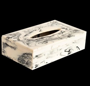 Resin Tissue Organizer Elegant Tissue Box Cover for Living Room Bedroom Bathroom and Reception - Product Image 2