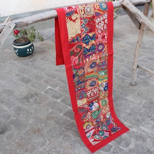 Boho Patchwork Embroidered <b>Table</b> <b>Runner</b>, Colorful Rustic Dining Decor, Farmhouse <b>Table</b> cover - Product Image 1