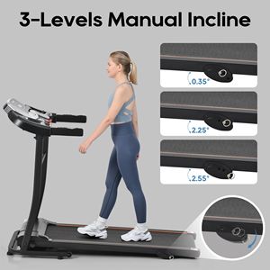 Electric Folding Treadmill 2.5HP Motor & 300LBS Capacity 3 Level Incline & 12 P Speed <b>Walking</b> & Jogging <b>Machine</b> - Product Image 5