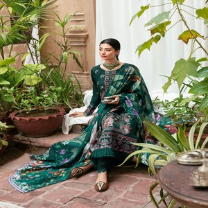 Ramsha Vol MASHAAL-8 Maxi Frock Heavy Embroidered Lawn Three-Piece Punjabi Suit for Women <b>Eid</b> <b>Dresses</b> <b>Pakistani</b> Salwar Kameez - Product Image 2