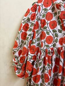 Robe midi vintage à fleurs 100% coton pour femmes, robe de fête d'été à manches 3/4, décontractée, écologique, respirante - Product Image 2