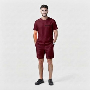 Hawk Eye Sports Nouvelle Collection – T-shirt Sport Décontracté Homme Slim Fit en Coton Tricoté Polaire 400g, Col Rond, Manches Courtes, Couleur Unie - Product Image 1