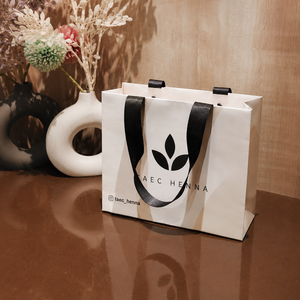 High Quality Custom <b>Paper</b> Gift Bags with Logo Printing Matte Lamination and Ribbon Handles for Jewellery Cosmetics and Apparel - Product Image 1
