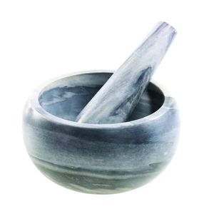 Strong Stone Marble Mortar And Pestle For Grinding Spices Herbs <b>Garlic</b> And Preparing <b>Fresh</b> Paste Easily - Product Image 1