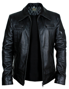 Men's <b>Retro</b> Winter <b>Leather</b> <b>Jacket</b> with Shearling Collar and Soft Inner Lining Breathable Plus Size Men's <b>Jackets</b> - Product Image 3