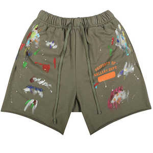 Pantalones Cortos Deportivos Personalizados con Estampado Splash para Hombre, Estilo Urbano, con Bajo sin Rematar, de Felpa Francesa, Algodón Lavado Mineral - Product Image 2