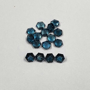 Piedra preciosa suelta con forma de hexágono facetado de Topacio Azul Londres Natural de 8mm, el mejor precio al por mayor, Topacio cortado personalizado de proveedores verificados - Product Image 2