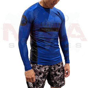 เสื้อรัดรูปแขนยาวสำหรับผู้ชายผ้า UV UPF 50 + เสื้อโต้คลื่น & MMA BJJ rashguard ตามสั่ง - Product Image 6