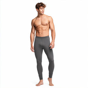 Leggings de Compresión de Secado Rápido de Poliéster/Algodón para Hombre, Sólidos, Elásticos en Cuatro Direcciones, Transpirables, con Cintura Elástica, para Gimnasio, Entrenamiento y Deportes - Product Image 2