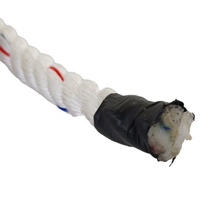 Corde de pêche blanche haute résistance la plus vendue 24MM 220M Rayures rouges et bleues Torsion Z S 4 brins Matériau PP Bobine enroulée - Product Image 5