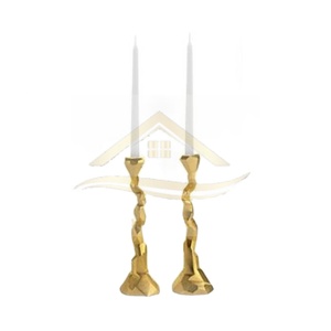 Luxury <b>Set</b> of 2 Home and Garden Candelabra Stand Lightning and Lamps Supplies From Indian Manufacturer Gold Color <b>Candle</b> Holder - Product Image 1