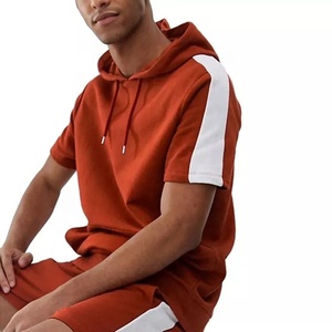 Conjunto de chándal deportivo para hombre, chándal liso y corto de Color personalizado, 100% algodón, venta al por mayor - Product Image 4
