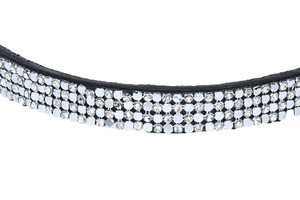 Diadema de Cuero Negro de Lujo con Cristales para Caballo, Hecha a Mano con Pedrería, Cómoda y Duradera, para Brida, Accesorios Ecuestres, Tamaño Personalizable - Product Image 4