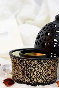 Intense <b>Oud</b> Incense Burner Coffee Metal Tray Arabian <b>Bakhoor</b> Burner for Yoga Aromatherapy Home Office & Bedroom Decor - Product Image 3