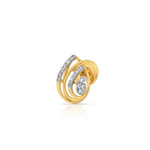 Pendientes de Diamantes con Curva de Lágrima Dorada - Product Image 2