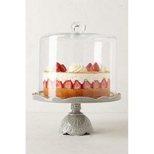 Supports à gâteaux en métal au style élégant avec couvercle en verre, présentoir à desserts rond de haute qualité, fournitures pour gâteaux d'anniversaire à domicile - Product Image 1