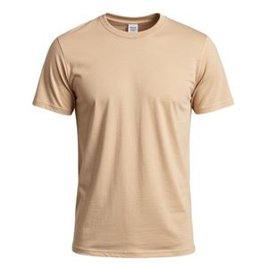 T-shirt décontracté à manches courtes en jersey respirant 100% coton kaki pour homme, col rond, avec logo personnalisé - Product Image 3