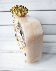 Pochette de soirée de luxe en résine peinte à la main avec cristaux, sac à main tendance et écologique pour femme, modèle unique pour la fête des Mères - Product Image 2