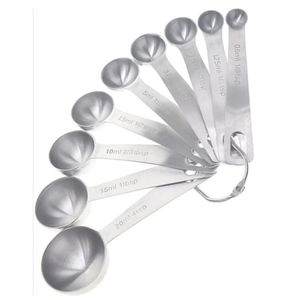 Juego de cucharas medidoras de acero inoxidable, 7 piezas, apto para lavavajillas, diseño minimalista para cocinar, hornear, café - Product Image 3
