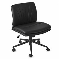 Chaise de bureau sans accoudoirs en cuir PU réglable DM Factory Direct avec rotation à 360 degrés pour hôtel, réception, bureau OEM ODM