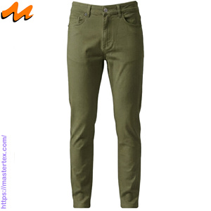 Pantalon décontracté pour homme MASTER TEXTILE, coupe slim, extensible, confortable, teint en pièce, léger, tissé sergé, respirant, fermeture boutonnée, rivets - Product Image 2