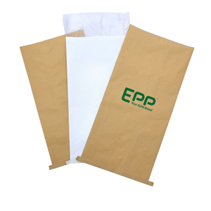 กระดาษคราฟท์เคลือบพลาสติก PP สีขาว แบบเย็บก้น รีไซเคิลได้ พร้อมซิป  กระดาษคราฟท์ฟอกขาวเคลือบ PP สำหรับงานก่อสร้าง - Product Image 5