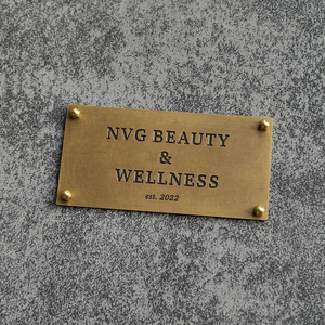 Custom Brass Nameplates Cast Bronze Signs Brass Plaques Metal <b>Door</b> Signs House <b>Number</b> Plates Personalized Home Building Office - Product Image 6