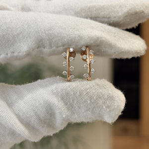 Boucles d'oreilles en diamant de laboratoire taille brillant rond, certifiées IGI, couleur EF, diamants synthétiques en or, cadeau de mariage pour femme, Bali 1,73g - Product Image 6