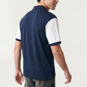 Camiseta de Algodón Terry Sólido de la Mejor Calidad, Manga Corta, Casual, Transpirable, Tejido de Punto, Corte Regular, Secado Rápido, Blanco, Azul Marino - Product Image 5