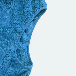 Customized Men's Outdoor Sherpa Fleece <b>Vests</b> Blue Color Zipper Up Sleeveless Stand Collar Outerwear Street Style Sherpa Gilets - Product Image 3