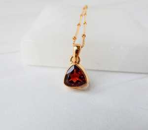 Garnet Necklace Gold Vermeil Sterling Silver Jewelry Red Garnet Pendant January Birthstone Fine Jewelry Wholesale - Product Image 5