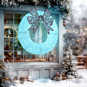 Guirlande lumineuse LED bicolore de 36 pouces pour intérieur/extérieur, Noël, avec minuterie quotidienne, télécommande et décorations de baies. - Product Image 2