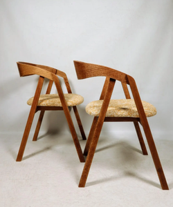 Chaise de salle à manger de style nordique moderne, structure en bois massif, coussin en éponge douce, chaise de restaurant - Product Image 3