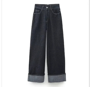Loose Smooth Urban Style Denim Suit Elegant Casual Wide Leg Long <b>Pant</b> Comfortable Suit - Product Image 4