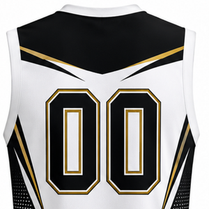 Ensemble Maillot et Short de Volleyball Blanc et Bleu Marine Sans Manches Sublimé – Tenue Sportive Athlétique Personnalisable pour Tournoi d'Équipe - Product Image 5