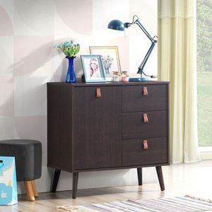 Credenza a 3 cassetti per soggiorno con spazio contenitivo e vetrina - Product Image 2