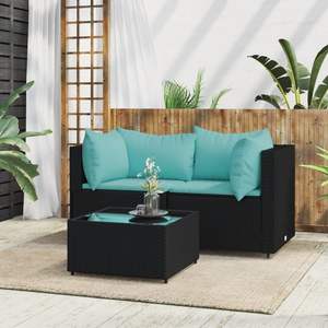 Conjunto de Muebles de Patio Negros con Conjuntos de Jardín Azul Agua - Product Image 1