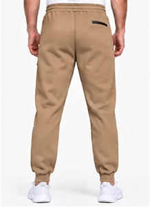 Index <b>Men's</b> <b>Khaki</b> Sweatpants Elastic Waist Drawstring Casual Jogger Pants Side Pockets Breathable Midweight Autumn Wear - Product Image 2