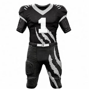 Custom Sublimated American <b>Football</b> Uniform <b>Jersey</b> and Pants Set Men V Neck Short Sleeve Moisture Wicking - Product Image 3