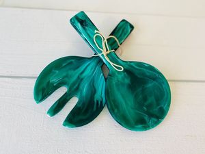 Hotel <b>Table</b> Use Salad Mixing Fork Spoon Set Custom Size Best Quality of Handmade <b>Epoxy</b> Resin Salad Serving Fork Set - Product Image 3