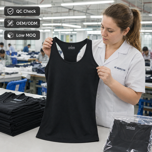 Camiseta sin mangas deportiva para mujer con logo frontal, estilo racerback, OEM, ODM, marca privada - Product Image 4