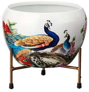 Jardinière moderne avec support trépied, pot de fleurs décoratif pour l'intérieur, l'extérieur, le jardin, le balcon, le salon, le bureau - Product Image 4