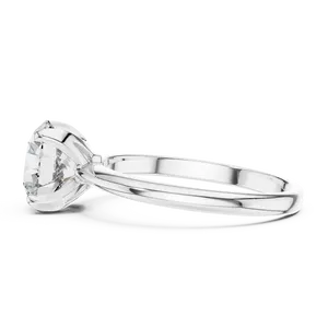 Anillo de Diamante Cultivado en Laboratorio con Corte Ovalado Moderno de 2.5ct, Engaste Completo con Bisel, Tallo Cónico, Solitario Audaz, Joyería de Oro Personalizada - Product Image 1
