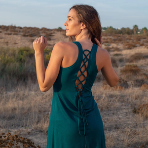 Vestido mini sin espalda con cordones para mujer, vestido de rayón estilo elfo para festival, atuendo bohemio inspirado en hadas, vestido mini - Product Image 4