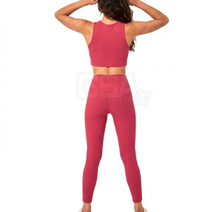Women Compression Set Athletic Performance Wear Stretch Fabric Fitness Running Training Exercise Clothing - Product Image 2