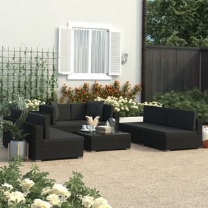 Juego de 7 Muebles de Jardín Elegantes en Color Negro para Patio - Product Image 1