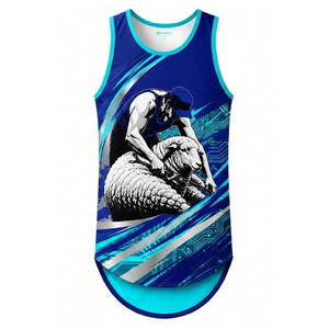 Personalized Sheep Shearing Singlet Custom Printed Performance Apparel Sublimation Workwear For Teams - Product Image 1