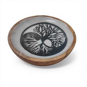 Tazón de Servir de Madera de Acacia con Impresión Decorativa Vintage Ecológica, para Fiestas, con Diseño Personalizado, Nuevo - Product Image 2