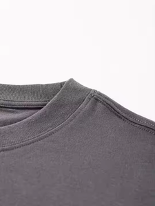 T-shirt Homme 300 g/m² en Coton Col Mock Ribbed Coupe Oversize Épaules Tombantes – Hoodie Uni Lourd Streetwear pour Homme - Product Image 4